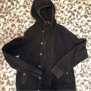 Ted Baker Black Hooded Button-Up/Zip cardigan